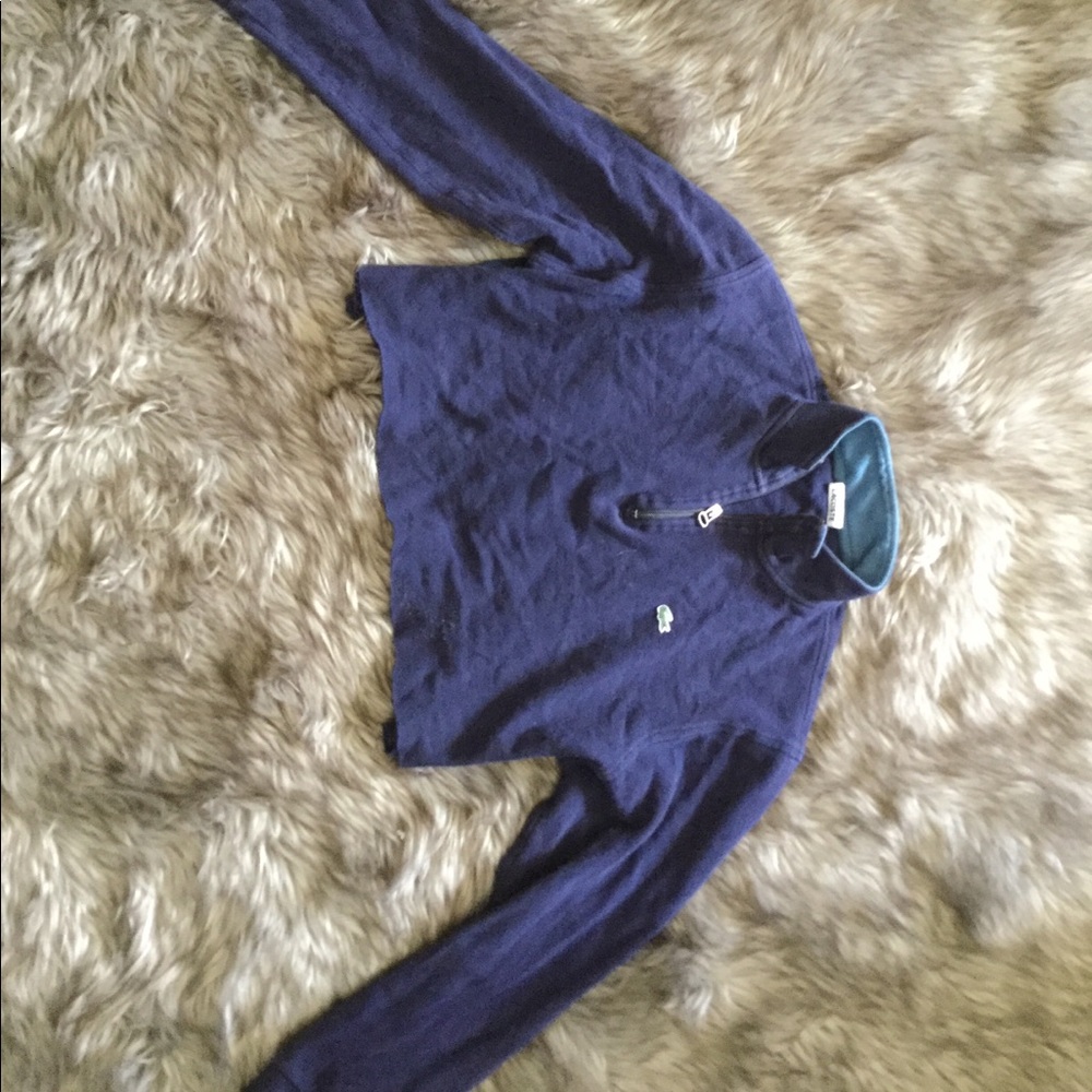 Cropped Lacoste half zip sweater
